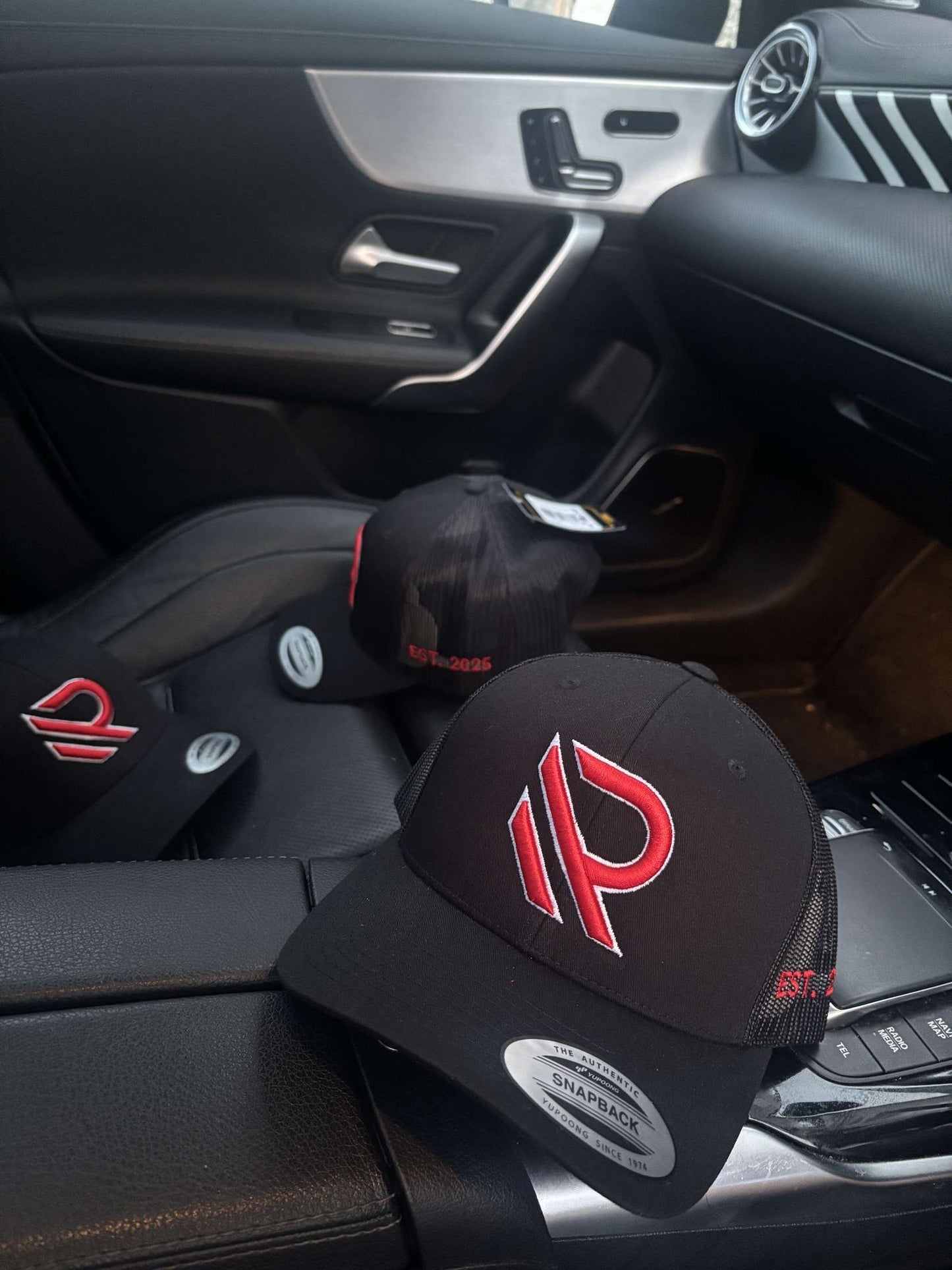 CRIMSON RED TRUCKER HAT