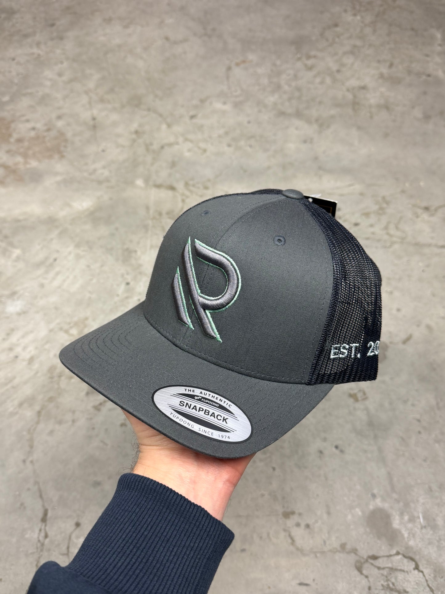 MINT GREY TRUCKER CAP